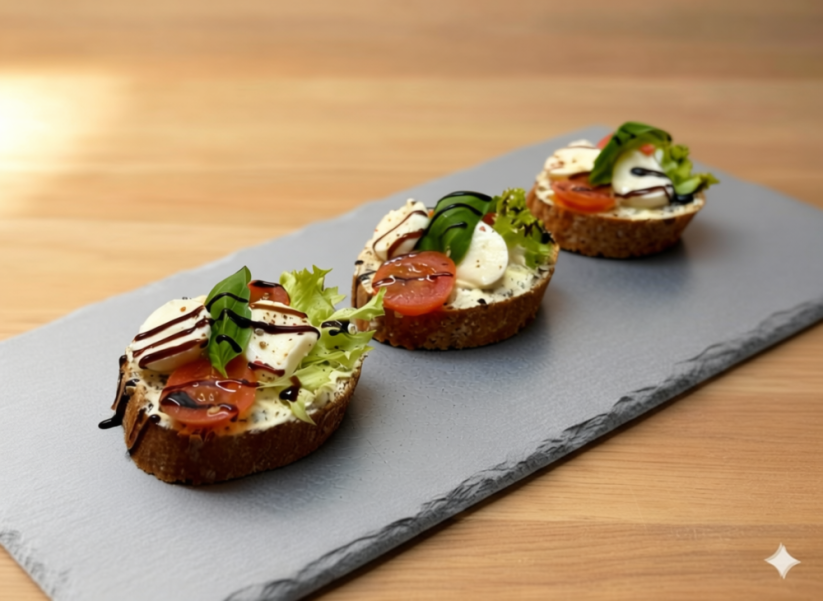 Kanapky s mozzarellou a cherry rajčetem 750g (15 ks)