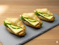 Mini croissanty sýrové duo s okurkem 550g (10 ks)