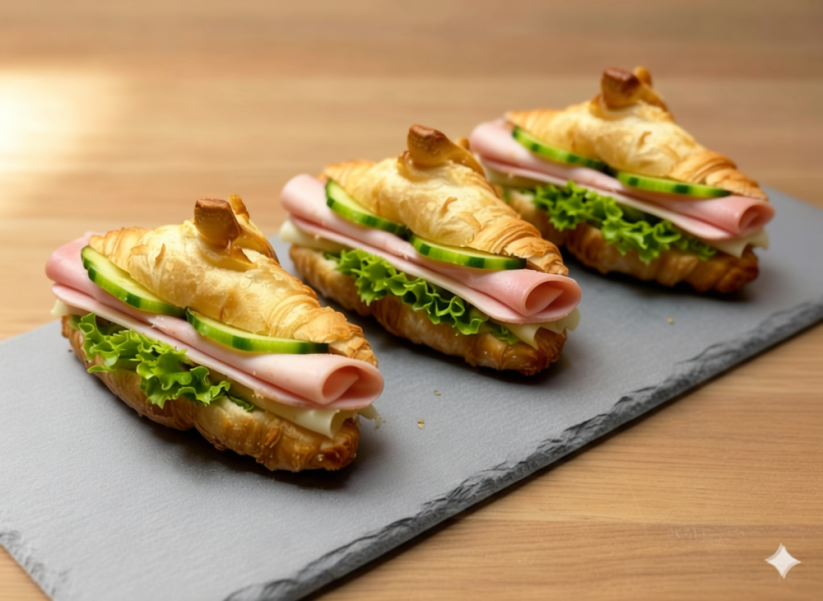 Mini croissanty šunka, sýr 550g (10 ks)